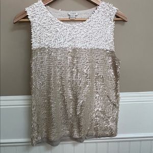 J. Crew Sleeveless Sequined Shirt - XS